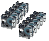 Taśma do Dymo 45013 12mm biała taśma czarny nadruk S0720530 ZESTAW 10 SZTUK