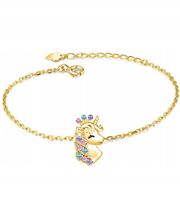 Srebrna bransoletka dla dziewczynki dzieci srebro pozłacane 925 celebrytka