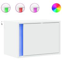 Wisząca szafka nocna z podświetleniem LED, biała