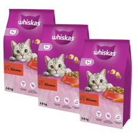 WHISKAS SUCHA KARMA DLA KOTÓW DOROSŁYCH WOŁOWINA 3,8 KG x 3 sztuki