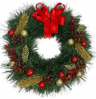 BOŻONARODZENIOWY STROIK WIANEK wieniec ŚWIĄTECZNY dekoracja NA DRZWI 30cm