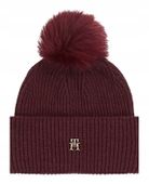 TOMMY HILFIGER Essential Chic PomPom Beanie Raspberry Truffle