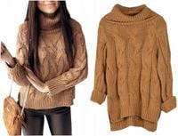 CIEPŁY GRUBY SWETEREK WARKOCZ GOLF W30