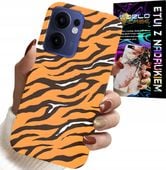 ETUI DO OPPO FIND X5 LITE - PLECKI W TYGRYSIE PASKI POKROWIEC +SZKŁO