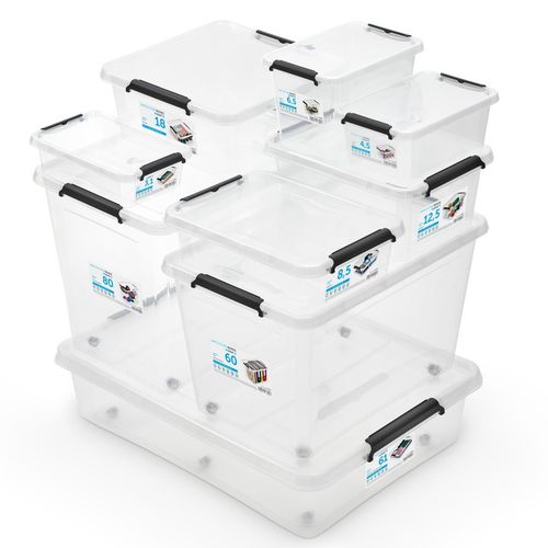 Pojemnik Plastikowy Przeźroczysty z Pokrywą 12,5L Pudełko Pudło na Arena.pl