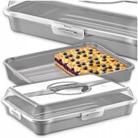 POJEMNIK NA CIASTO TORT WYPIEKI PUDEŁKO TRANSPORTER PROSTOKĄTNY BPA-FREE XL