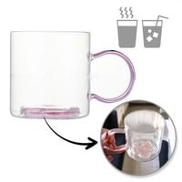 szklanka termiczna z brokatowtym kwiatkiem w środku 250 ml - szk143