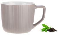 Kubek porcelanowy Ravi 300 ml beżowy matowy ryflowany