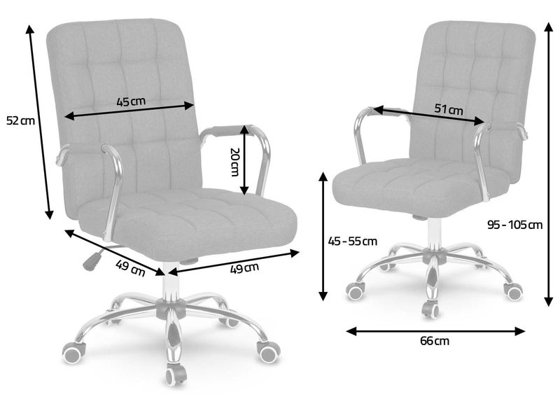 Fotel biurowy materiałowy Benton szary zdjęcie 7