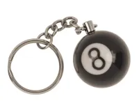 Metalowy Brelok - Czarna Bila nr 8 - Prezent dla Fanów Bilarda