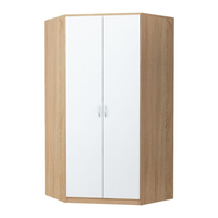 Szafa narożna, do sypialni, Classic, 106x106x193, sonoma, biel| TYLETEGOTU