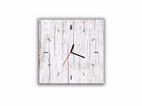 ZEGAR SZKLANY KWADRATOWY - Białe deski