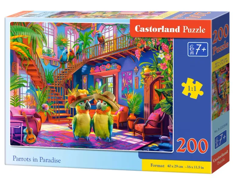 Puzzle 200 elementów. Papugi na wakacjach zdjęcie 1