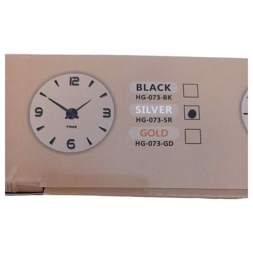 srebrny bezramowy duży zegar ścienny diy na Arena.pl