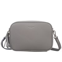 FLORA&CO torebka damska skórzana eko listonoszka z paskiem V572 j.szara