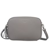 FLORA&CO torebka damska skórzana eko listonoszka z paskiem V572 j.szara