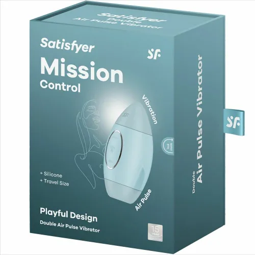 satisfyer mission control mini - wibracyjny system air pulse, niebieski na Arena.pl