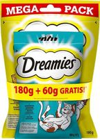 Dreamies Przysmak z serem dla kota 180g + Dreamies z łososiem 60g GRATIS