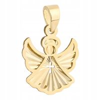 Złota zawieszka medalik ANIOŁEK DIAMENTOWANY 585 DELIKATNY CHRZEST KOMUNIA