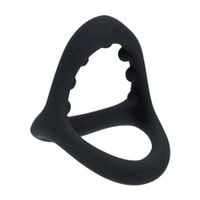 Soft Bead Grip Silicone Cock And Ball Ring - Black