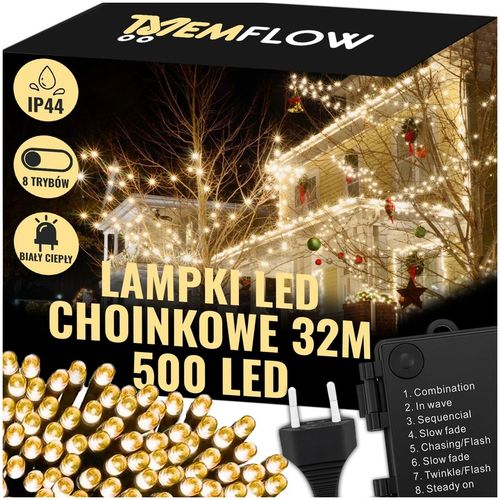 LAMPKI CHOINKOWE ŚWIATEŁKA 500LED ZEWNĘTRZNE WEWNĘTRZNE BIAŁE CIEPŁE 32M na Arena.pl