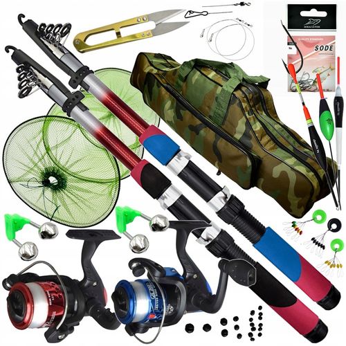 ZESTAW WĘDKARSKI 2 x Wędka 2 x Kołowrotek TORBA na Arena.pl