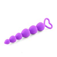 kule analne silikonowe fioletowe heavyfun z serduszkiem 17 cm
