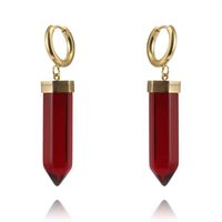 Kolczyki Ze Stali Szlachetnej Pozłacanej 14K Złotem Kryształ Górski Kst2904