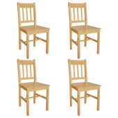 Krzesła stołowe, 4 szt., drewno sosnowe