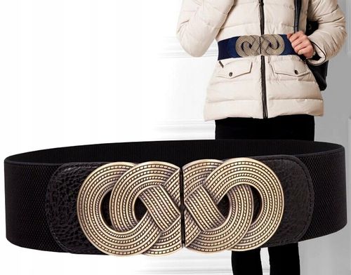 Pasek Retro Szeroki Damski Do Sukienki Elastyczny na Arena.pl