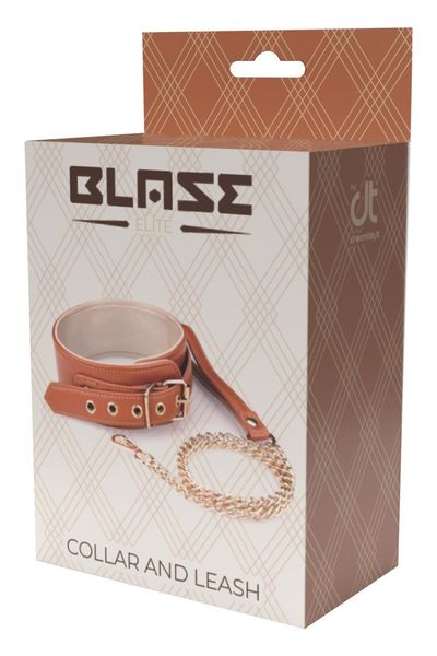 Blaze Elite Collar And Chain Cognac Vegan Leather zdjęcie 1