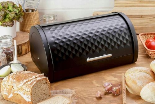 CHLEBAK POJEMNIK NA PIECZYWO BUŁKI CHLEB METALOWY DUŻY CZARNY na Arena.pl