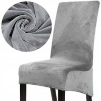 POKROWIEC NA KRZESŁO XXL WELUR PLUSZ ELASTYCZNY ANTYPOŚLIZGOWY CIEMNY