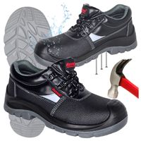 Buty robocze S3 Półbuty skórzane Wodoodporne z Noskiem Antyprzebiciowe BHP