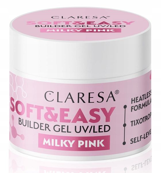 CLARESA SOFT&EASY BUILDER GEL MILKY PINK 90G zdjęcie 6