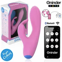 oninder cute love bunny - wibrator z funkcją sterowania aplikacją,  14,5 cm