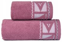 Ręcznik Yolo 70x130 Greno wenecki róż geometryczny trójkąty różowy