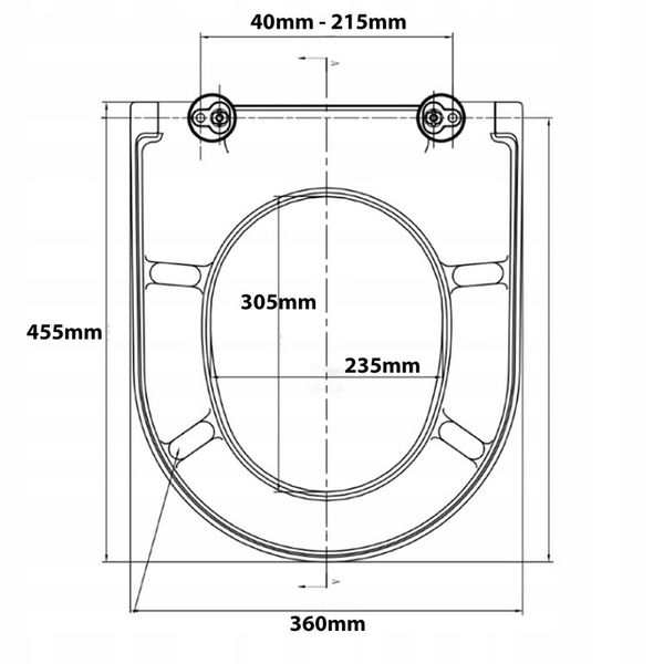 Deska Sedesowa Klozetowa Wolnoopadająca do WC Wypinana Uniwersalna ZAWIASY zdjęcie 6