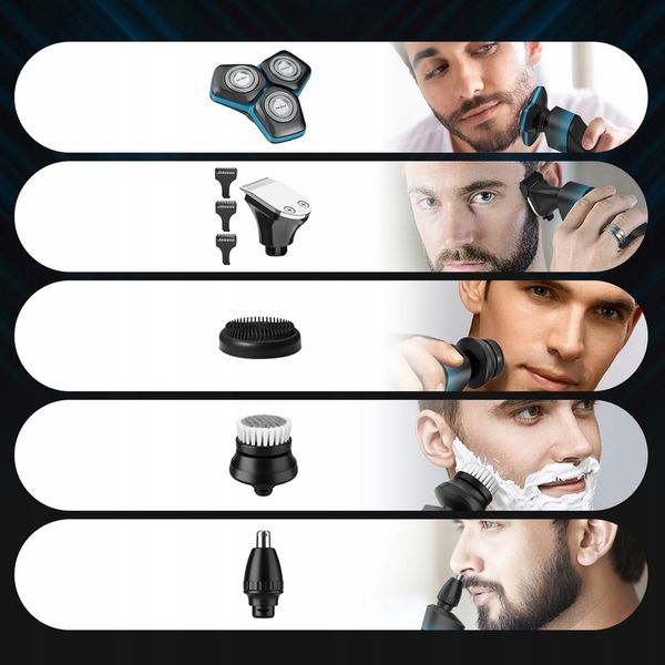 GOLARKA MĘSKA MASZYNKA DO GOLENIA TRYMER DO NOSA 5W1 Z OŚWIETLENIEM LED zdjęcie 11