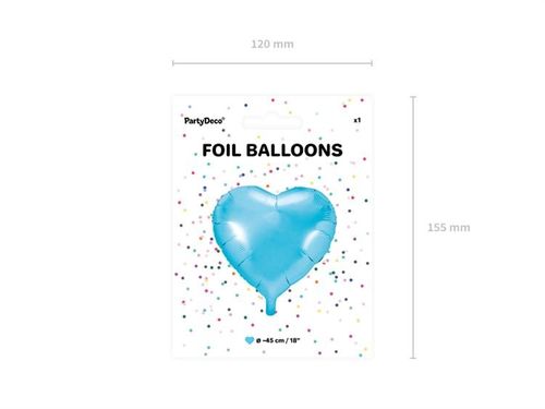 Balon foliowy serce, błękitny, 45cm na Arena.pl