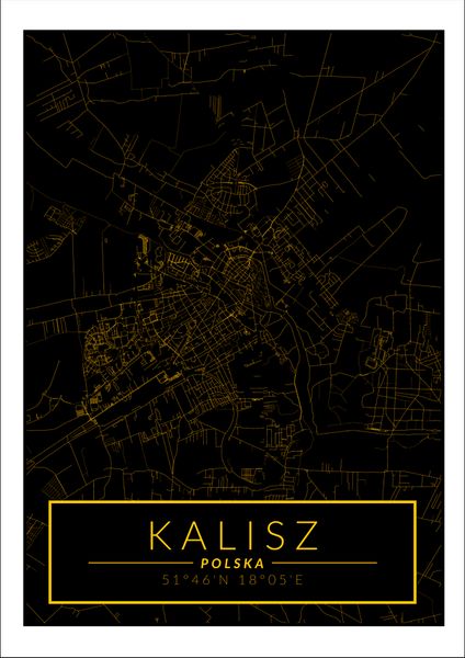 Kalisz mapa złota - plakat 29,7x42 cm zdjęcie 1
