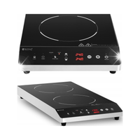 KUCHENKA PŁYTA INDUKCYJNA NASTAWNA 2 POLA GRZEWCZE ŚR. 26 CM LED 1800 W