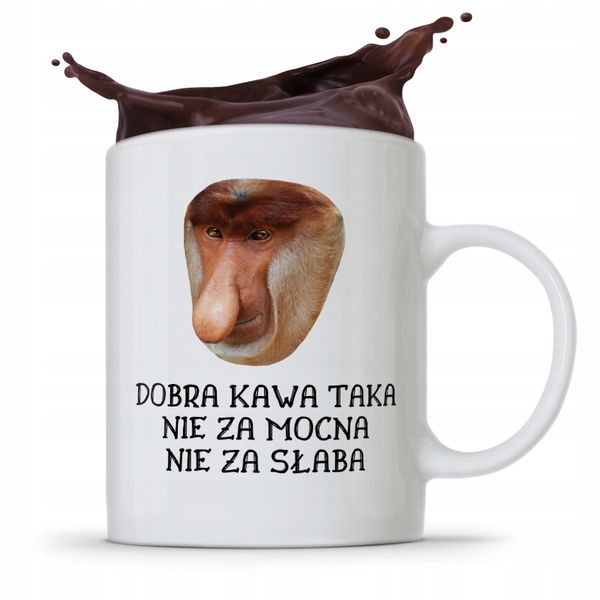 Kubek Śmieszny Janusz Nosacz Dobra Kawa Prezent Z Nadrukiem Ze Zdjęciem zdjęcie 1