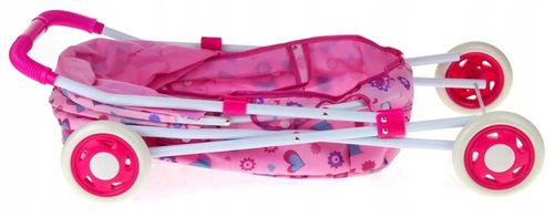 Wózek dla Lalek Metalowy 2w1 Głęboki Gondola Nosidełko Składany Daszek na Arena.pl