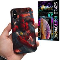 ETUI DO IPHONE X / XS - Deadpool MARVEL FILMOWE WZORY +SZKŁO HARTOWANE