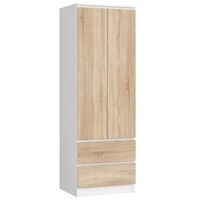 Szafa do sypialni, szuflady, DORMI XS, 60x50x180 cm, biel | TYLETEGOTU