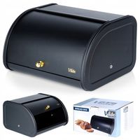 Mały CHLEBAK czarny metalowy pojemnik kuchenny na pieczywo chleb bułki