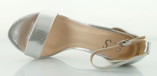 Sandały na szpilce 10 cm. piętka pasek srebrne Rozmiar obuwia - 41 na Arena.pl