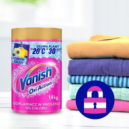 Vanish Oxi Action Odplamiacz w proszku do koloru + do bieli 0% chloru 2,8kg na Arena.pl