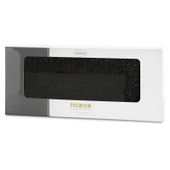Bieżnik z dekoracyjną taśmą z frędzelkami gładki JASPER 40X140 czarny